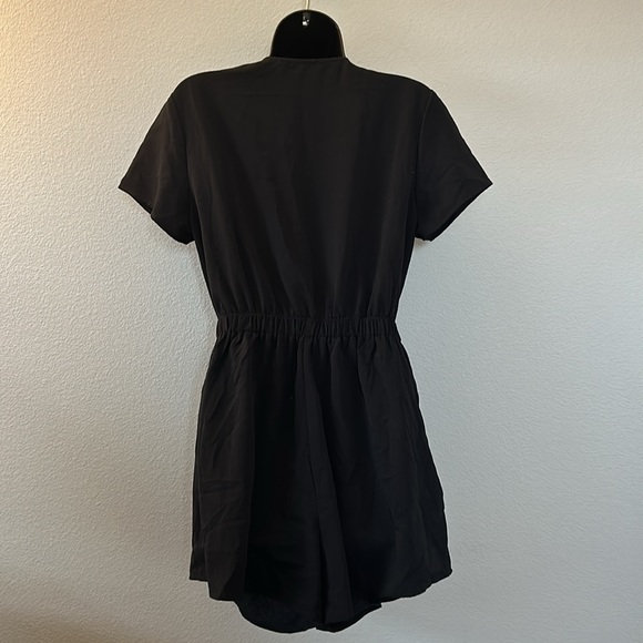 Princess Polly Ragnar Black Tie Front Cutout V Neck Romper - Picture 9 of 12